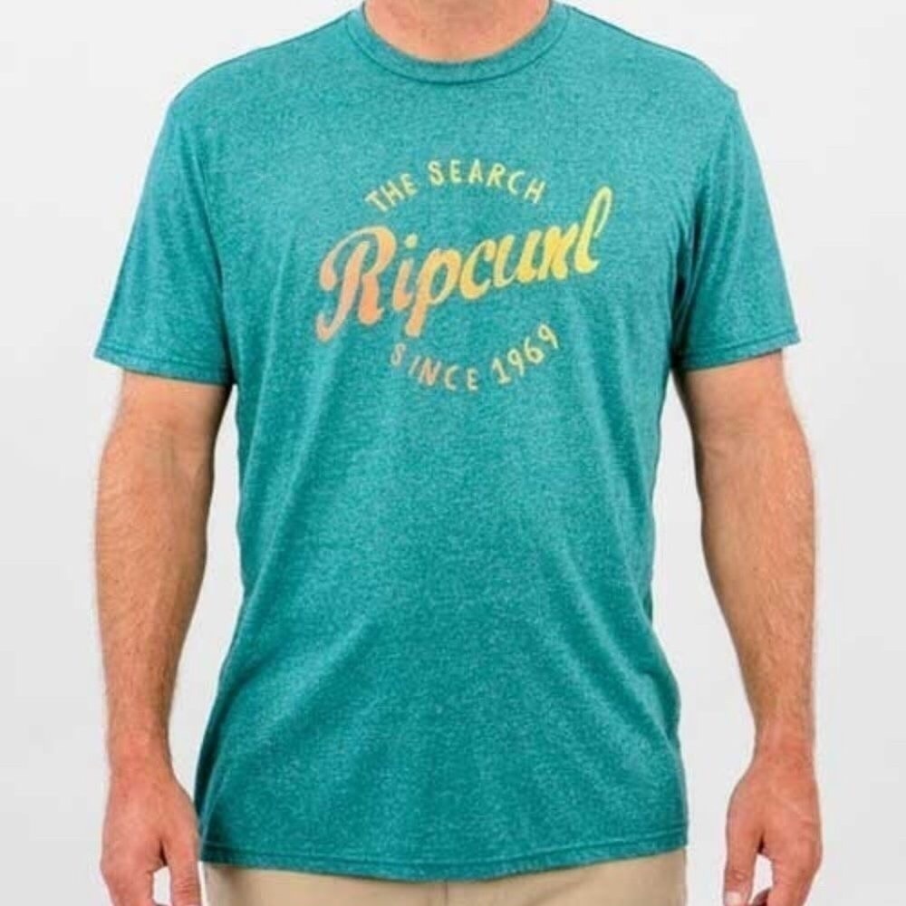 Rip curl Tom tom Mock twist crew Neck  Men’s Tshirt in Teal Teal size Small